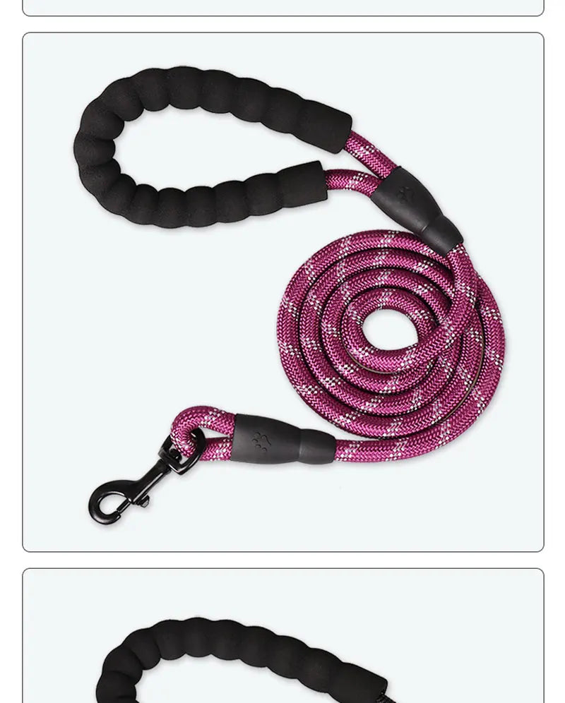 Heavy-Duty Rope Dog Leash with Comfort Handle - Multiple Colors & Lengths