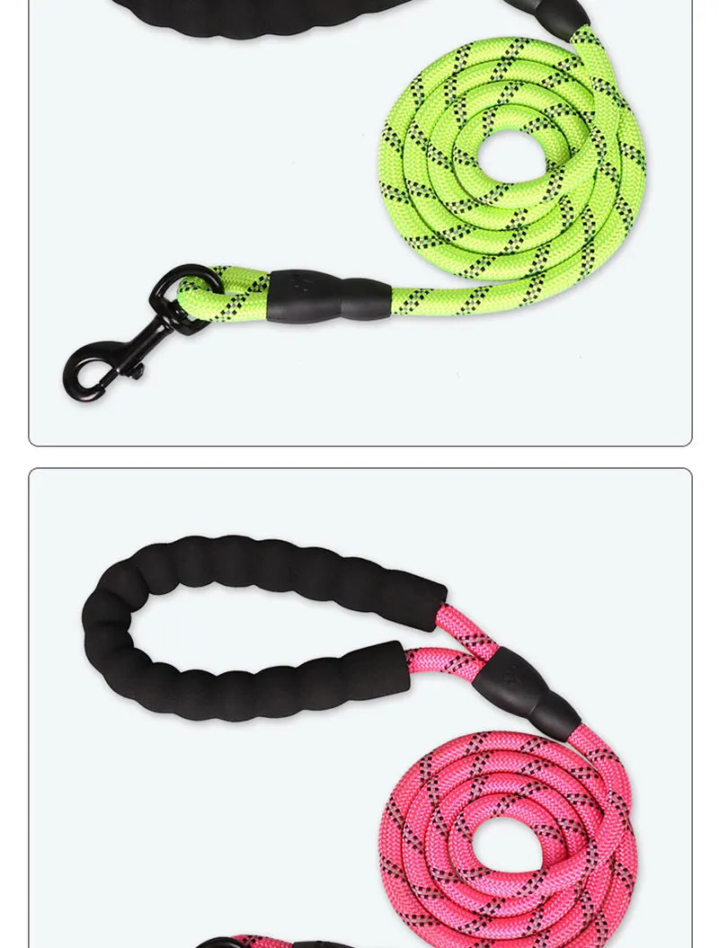 Heavy-Duty Rope Dog Leash with Comfort Handle - Multiple Colors & Lengths