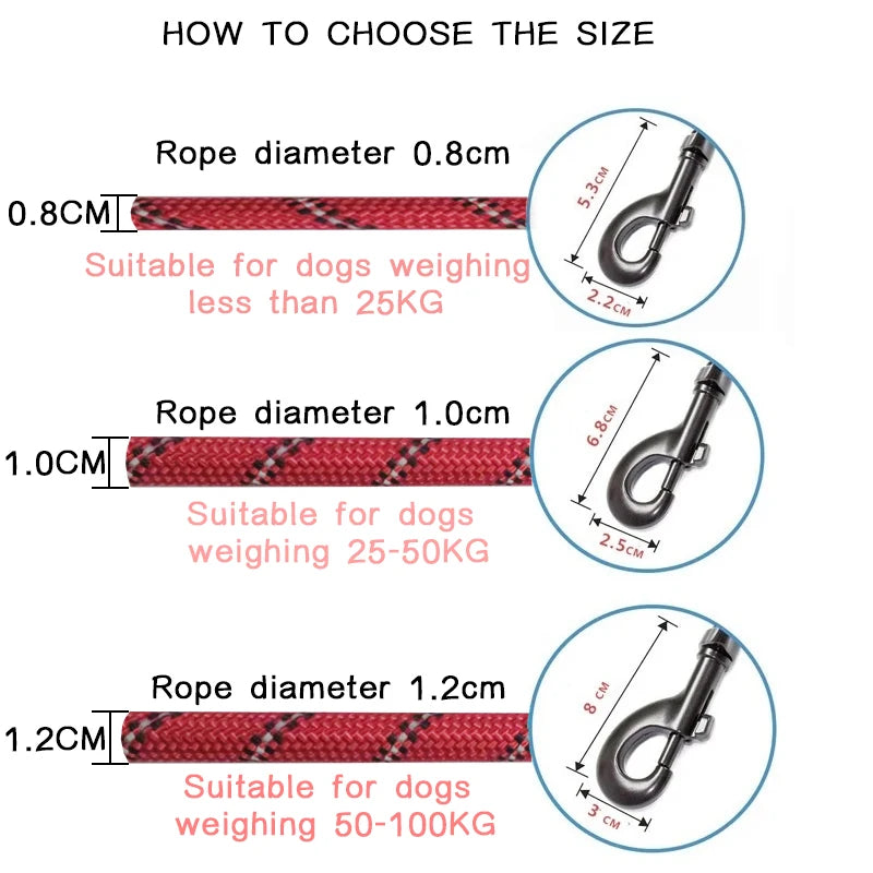 Heavy-Duty Rope Dog Leash with Comfort Handle - Multiple Colors & Lengths