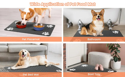 Premium Absorbent Pet Feeding Mat - Waterproof & Non-Slip Placemat