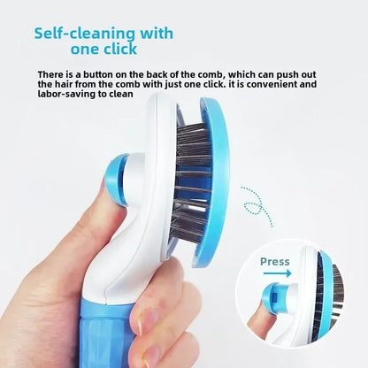 Professional Pet Grooming Brush - Stainless Steel Deshedding Tool for Dogs & Cats