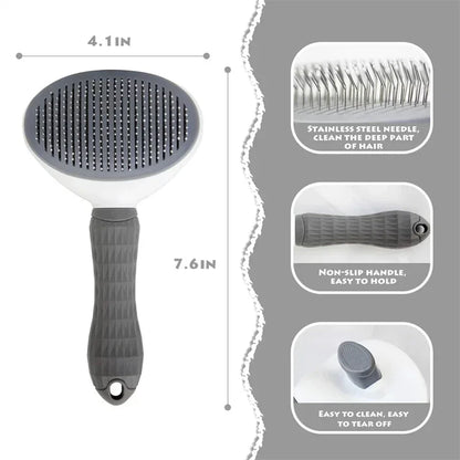 Professional Pet Grooming Brush - Stainless Steel Deshedding Tool for Dogs & Cats