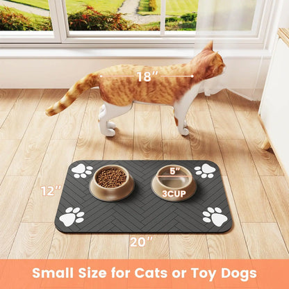 Premium Absorbent Pet Feeding Mat - Waterproof & Non-Slip Placemat