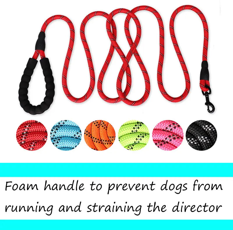 Heavy-Duty Rope Dog Leash with Comfort Handle - Multiple Colors & Lengths