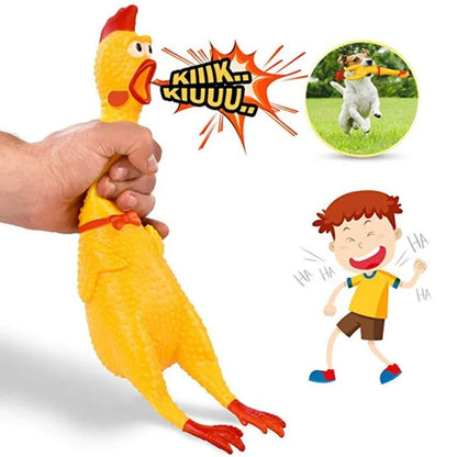 Funny Screaming Chicken Squeaky Toy - Interactive Stress-Relieving Toy for Dogs