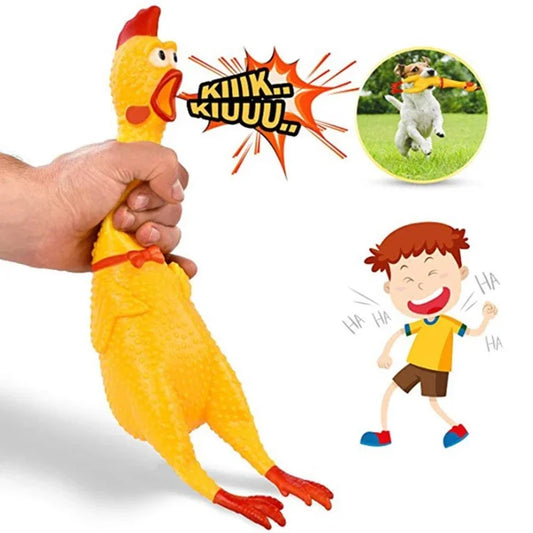 Funny Screaming Chicken Squeaky Toy - Interactive Stress-Relieving Toy for Dogs