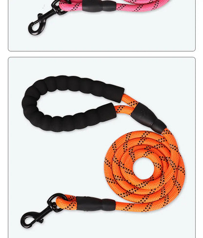 Heavy-Duty Rope Dog Leash with Comfort Handle - Multiple Colors & Lengths