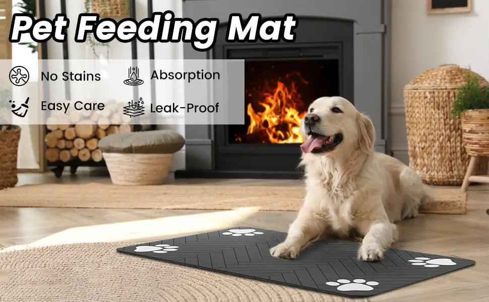 Premium Absorbent Pet Feeding Mat - Waterproof & Non-Slip Placemat