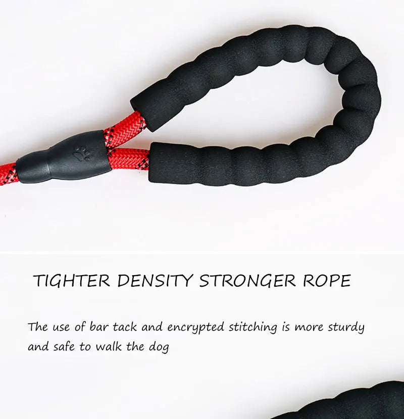 Heavy-Duty Rope Dog Leash with Comfort Handle - Multiple Colors & Lengths