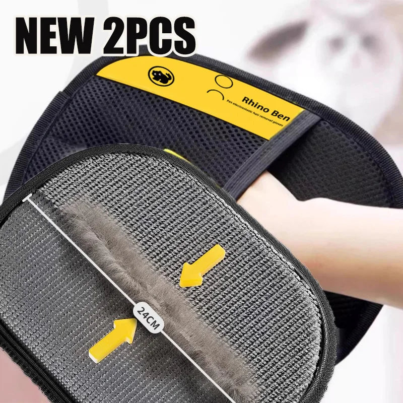 Multi-Functional Pet Grooming Gloves - Double-Sided Hair Removal & Massage Tool
