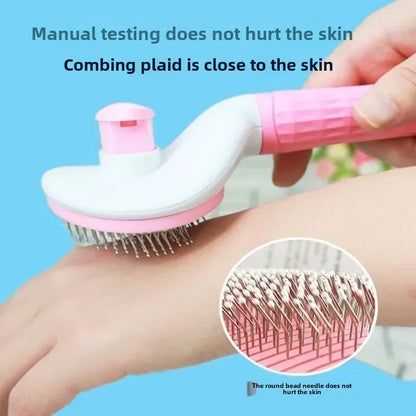 Professional Pet Grooming Brush - Stainless Steel Deshedding Tool for Dogs & Cats