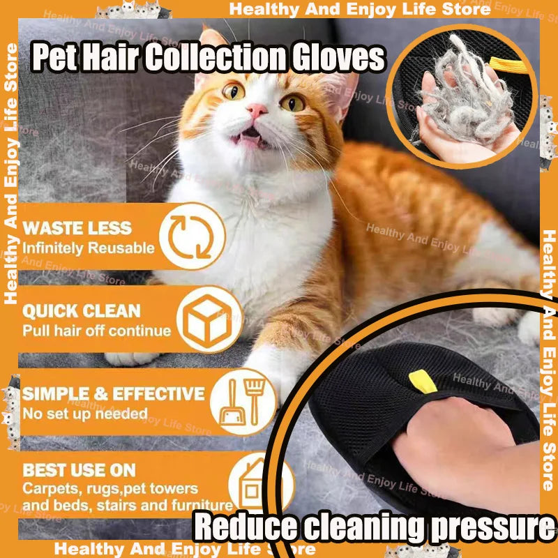 Multi-Functional Pet Grooming Gloves - Double-Sided Hair Removal & Massage Tool