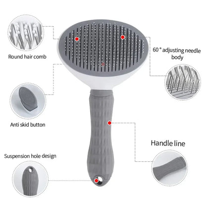 Professional Pet Grooming Brush - Stainless Steel Deshedding Tool for Dogs & Cats