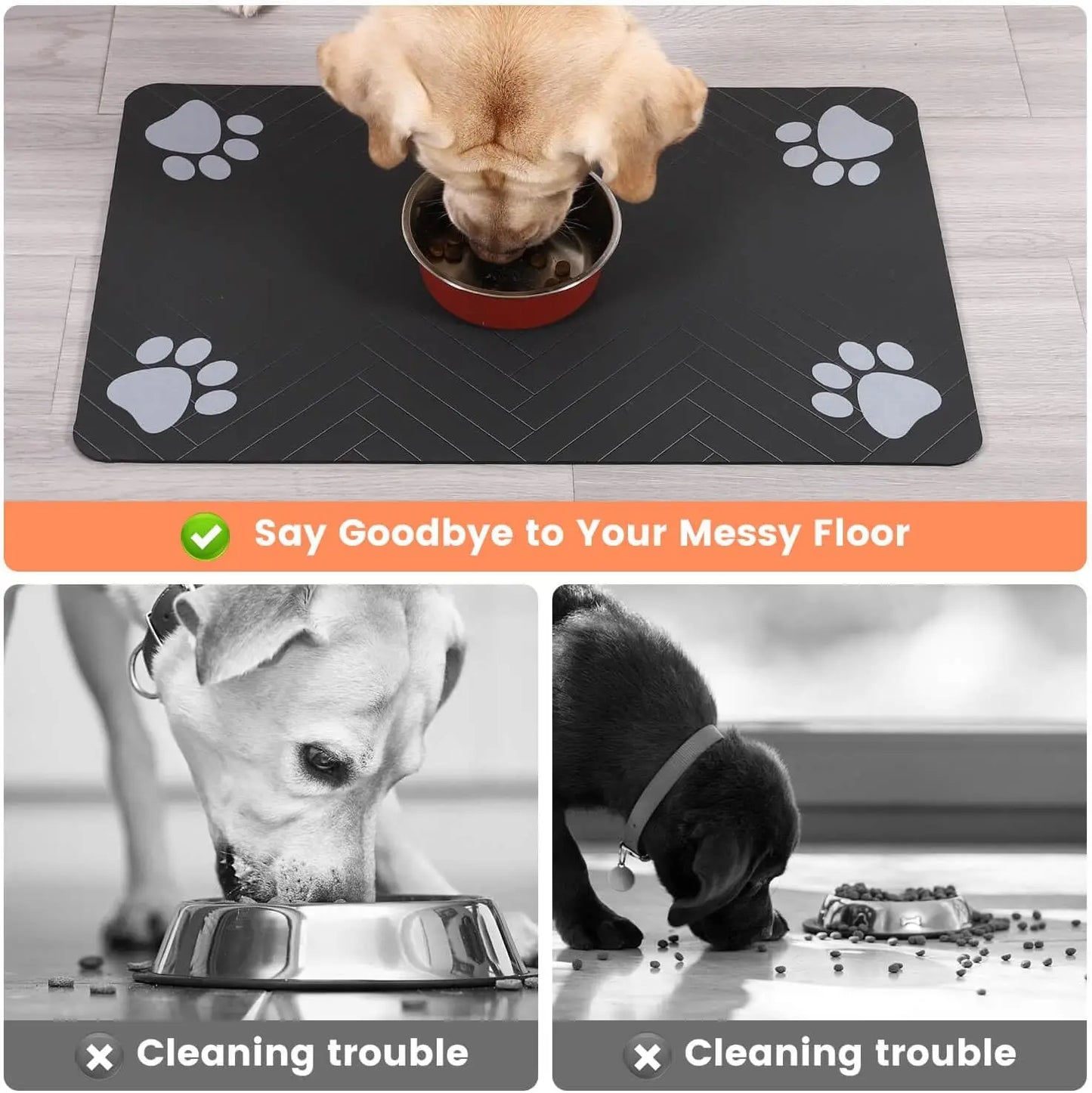 Premium Absorbent Pet Feeding Mat - Waterproof & Non-Slip Placemat