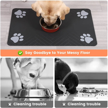 Premium Absorbent Pet Feeding Mat - Waterproof & Non-Slip Placemat