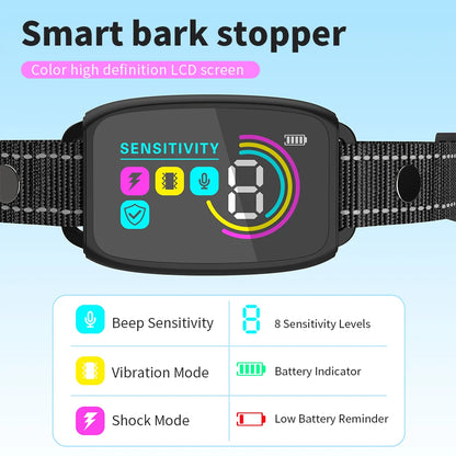 Smart Anti-Bark Training Collar with Vibration & Sound - Rechargeable