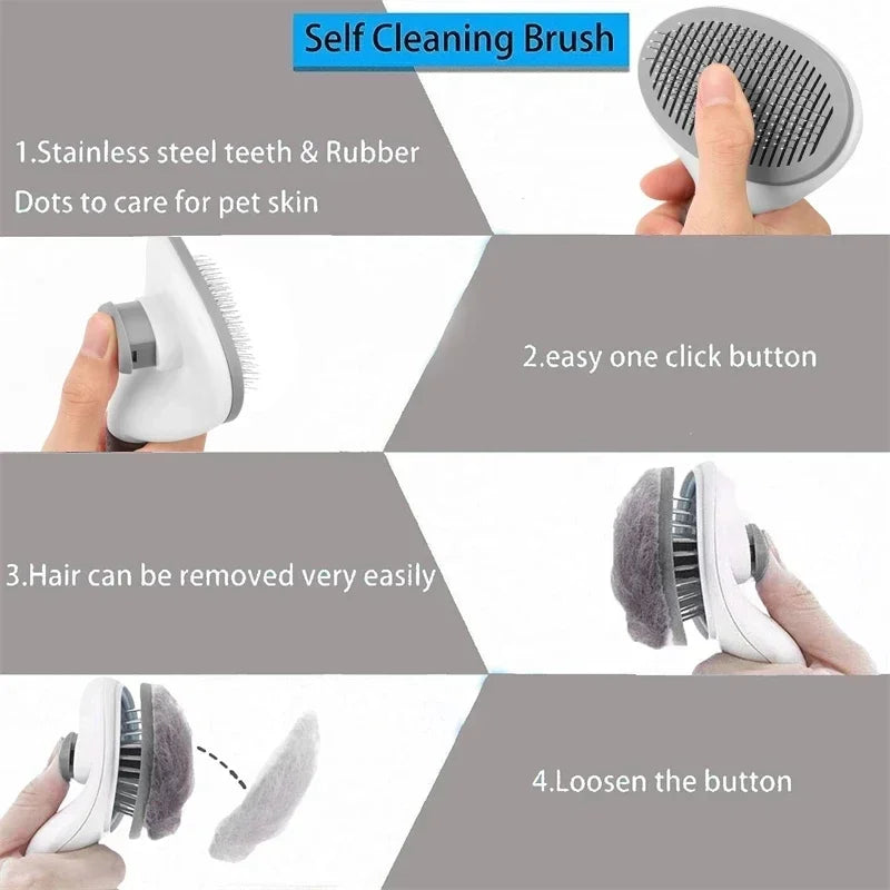 Professional Pet Grooming Brush - Stainless Steel Deshedding Tool for Dogs & Cats
