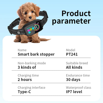 Smart Anti-Bark Training Collar with Vibration & Sound - Rechargeable