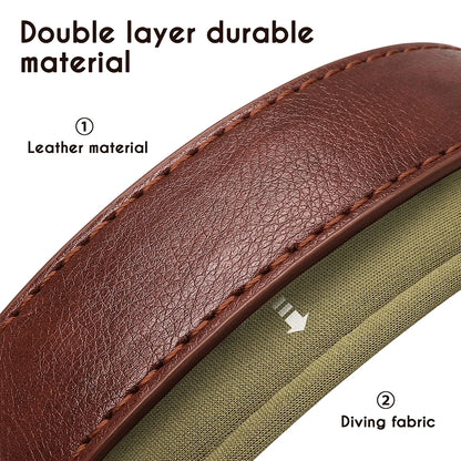 "Personalized Padded Leather Dog Collar - Custom Engraved Nameplate".